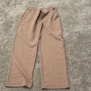 Tan Wide-Leg Trousers. Abercrombie & Fitch